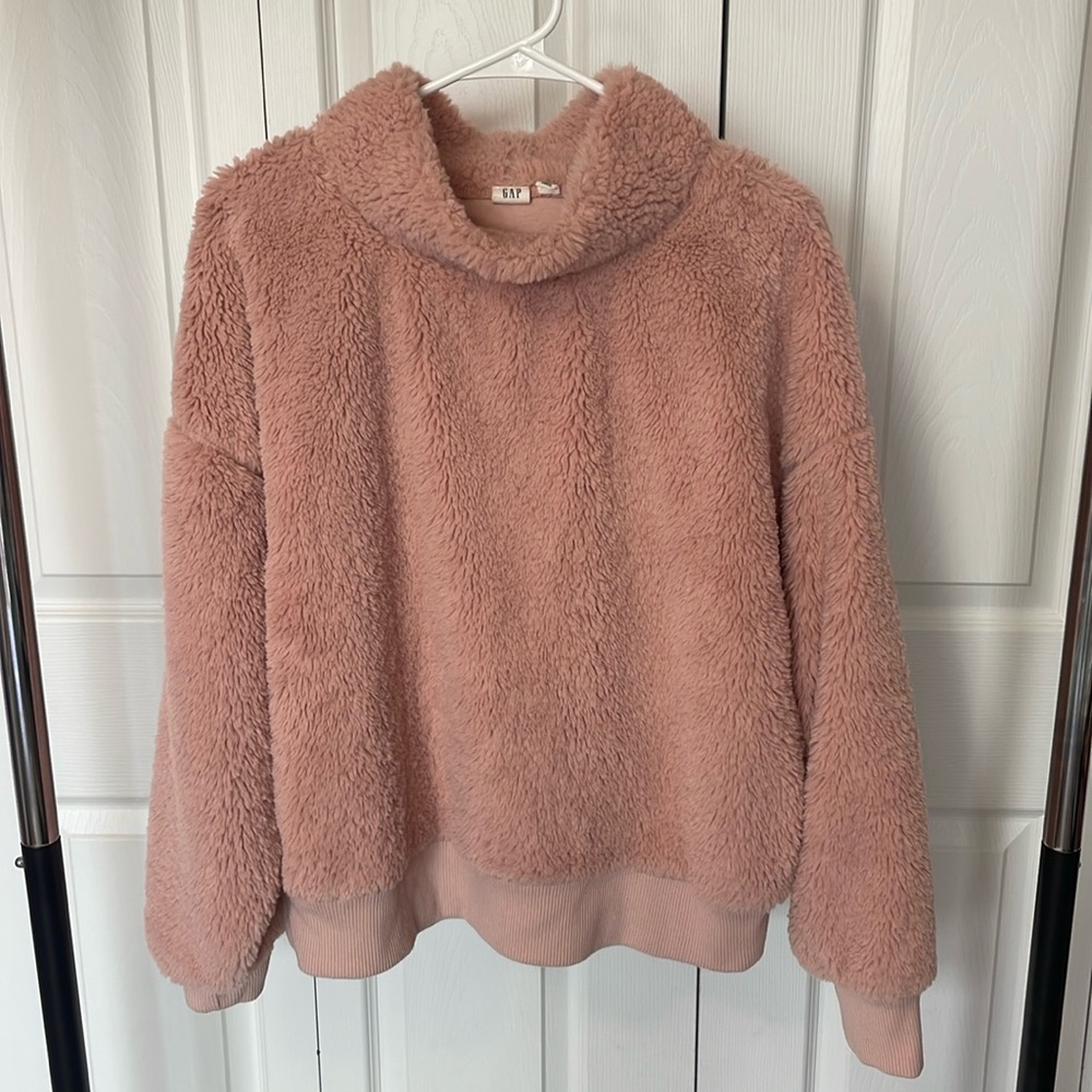 Gap Fuzzy Pink Sweatshirt Size Large